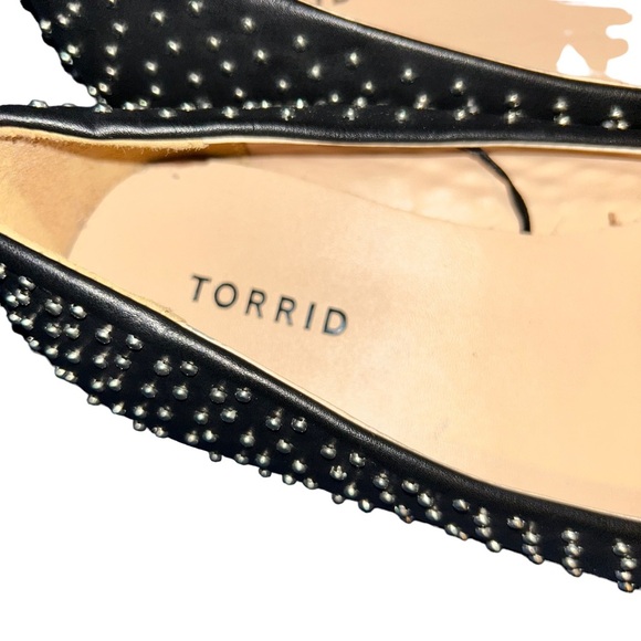 Torrid black silver studded ballet flats shoes size 9 - Picture 4 of 5
